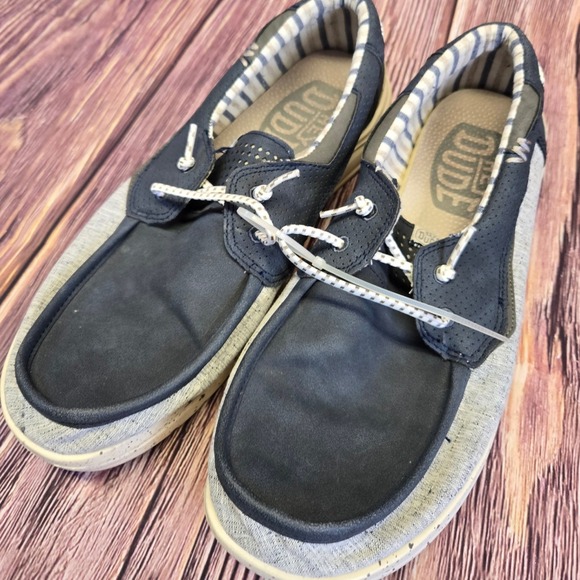 Hey Dude Other - Hey Dude Welsh Grip Mix Mens Size 12 Navy Grey Casual Slip On Boat Loafers